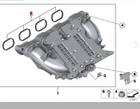 Joint d'étanchéité en silicone pour collecteur d'admission 11612297462B, pièce de rechange pour BMW N20