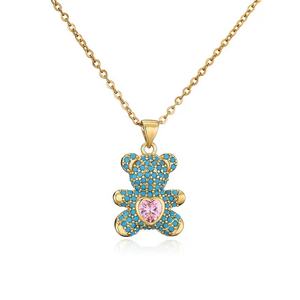 Offre Spéciale mignon ours en peluche pendentif collier 18K plaqué or laiton lien chaîne meilleur ami cadeaux d'anniversaire - Product Image 4