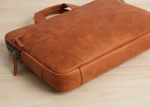 Full Grain Calf Leather Vintage Durable Large Capacity Laptop <b>Bag</b> for Men and Women Work 15 Inch - Product Image 3