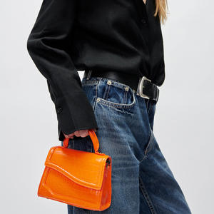 Petit sac à bandoulière en cuir PU croco <span class=keywords><strong>Orange</strong></span> pour femmes, Mini sac à main de ville - Product Image 3