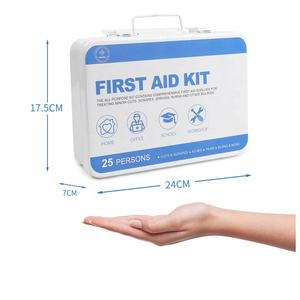 ערכת עזרה ראשונה ממתכת ל-25 אנשים, אביזרים רפואיים בסיסיים, ערכת עזרה ראשונה לבית, למשרד ולחוץ - Product Image 3