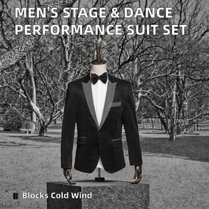 Traje de negocios de 2 piezas transpirable con botones para hombre, ideal para actuaciones en escenario, discotecas, fitness, reuniones anuales y bailes. - Product Image 2