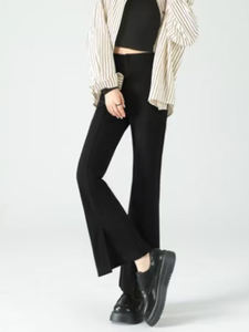 Automne hiver nouveau ouvert évasé taille haute mince droit drapé Micro <span class=keywords><strong>Lama</strong></span> pantalon Style décontracté - Product Image 4