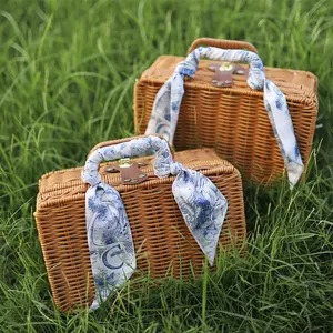 Goedkope Rieten Picknickmand Rotan Picknickmand