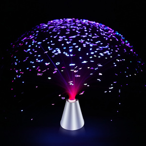 Lámpara de fibra óptica LED de 13 pulgadas, Base de purpurina, iluminación de mesa de cristal relajante nocturna cambiante Multicolor - Product Image 5