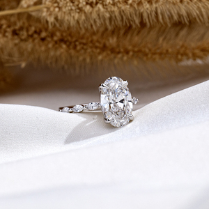 Messi Jewelry MSR-2133 18K Gold Oval Shape Solitaire <b>Diamond</b> <b>Ring</b> Lab Grown <b>Diamond</b> <b>Ring</b> Engagement <b>ring</b> - Product Image 4