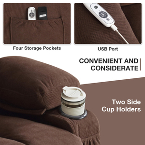 VANBOW 350LBS Recliner 8 Points <strong>Massage</strong>+<strong>heated</strong> Portable Chair Lifts For Elderly With Cup Holder - Product Image 4
