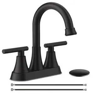 European style black bathroom double handle 3 holes Zinc 4 Inch Centerset Lavatory Faucet sink faucet tall bath basin faucet