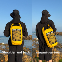 Tas punggung mengapung kedap air PVC 30l, tas punggung atas renang selancar laut LOGO kustom tas kering untuk berperahu