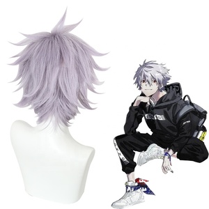 วิกผมคอสเพลย์อนิเมะ <span class=keywords><strong>Kaworu</strong></span> <span class=keywords><strong>Nagisa</strong></span> สีม่วงเทา ยาว 30 ซม. วัสดุ EVA ทนความร้อน ขายส่ง - Product Image 4