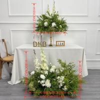 Boule de fleurs artificielles réalistes en gros pour centre de table de mariage, décoration en soie avec verdure pour la maison et les mariages