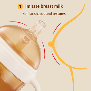 150ml 5oz <span class=keywords><strong>SANS</strong></span> BPA <span class=keywords><strong>Biberon</strong></span> à col large <span class=keywords><strong>Biberon</strong></span> en silicone naturel pour bébés allaités mamelon en forme de sein - Product Image 3