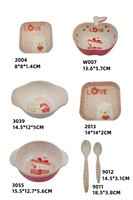 Ensemble de vaisselle pour enfants à motif rose personnalisable Bol en mélamine sans Bpa de haute qualité, durable et élégant