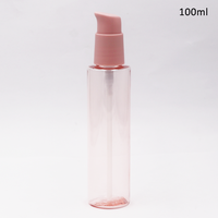 Vente flash - Flacon pompe en plastique PETG rose de 100 ml pour cosmétiques, soins de la peau