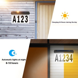 Outdoor Waterproof 30 LED Solar <strong>House</strong> <strong>Number</strong> Light IP65 PC Body Address Sign for Garden Wall Mounted with <strong>Battery</strong> <strong>Power</strong> Supply