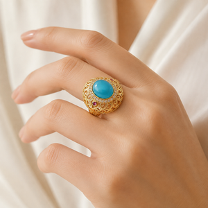 Anello regolabile con apertura rotonda e cava, design alla moda, gioiello unisex per l'uso quotidiano - Product Image 2