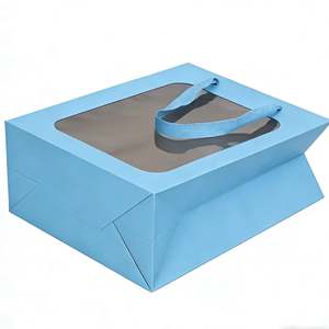 Bolsas de Papel Personalizables con Logotipos Impresos, Ventana Transparente de Plástico, Asa Portátil, para Ramos de Flores y Regalos - Product Image 3