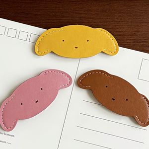 Cheap PU Leather Cute Corner Page <b>Bookmarks</b> Book Accessories for Reading Lovers Dog Leather Page Marker for Gifts - Product Image 3