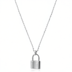 Collier pendentif Amy Amy en acier inoxydable plaqué rhodium, bijou classique pour femme, cadeau idéal pour tous les jours - Product Image 3