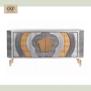 OKF Mobile da Pranzo Pieghevole <span class=keywords><strong>in</strong></span> <span class=keywords><strong>Legno</strong></span> Massello, Design Moderno e Minimalista di Lusso, 4 Cassetti per Salotti di Alta Gamma - Product Image 5