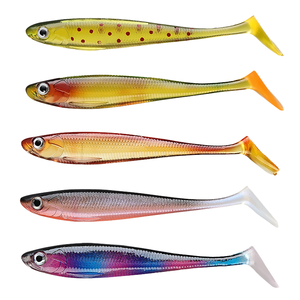 Señuelo Blando de 6g, Cebo Artificial de Plástico y Goma TPE con Cola de Paleta, 5 Colores, Señuelo de Pesca sin Anzuelos para Lago - Product Image 1