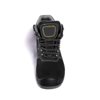 Sepatu bot keselamatan kerja kulit sapi Nubuck, sepatu bot keamanan jempol baja, sepatu kulit PU sol luar, sepatu keselamatan olahraga bersirkulasi