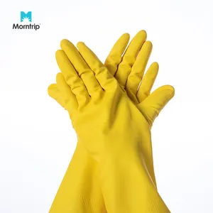 ถุงมือยางล้างรถแบบกันน้ำ,สีแบบกำหนดเองแขนยาวสำหรับผู้หญิงใช้ในครัวทำความสะอาดในครัวเรือนทนทาน
