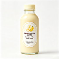 Étiquettes de bouteilles de lait de banane Haoxuan, autocollantes, imprimées, imperméables, pour produits laitiers et boissons, design personnalisé