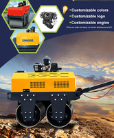 Mini rouleau vibrant Offre Spéciale à double tambour Mini compacteur à rouleaux compacteurs pour un travail efficace de l'asphalte