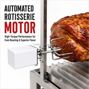 Asador Argentino Santa María, <span class=keywords><strong>Parrilla</strong></span> de Carbón de Acero Inoxidable con Elevación Manual y Asador Eléctrico - Product Image 6