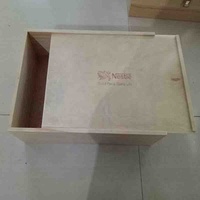 Boîte-cadeau à couvercle coulissant en bois de pin inachevé décoration de modèle nautique pour la maison jouets emballage de bijoux Technique polie