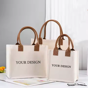 Sac fourre-tout en toile personnalisé avec logo, de haute qualité, durable, imperméable, laminé, en coton, pour cadeaux, promotionnels, avec poignée en PU, fabriqué en Chine - Product Image 2