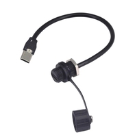 Connecteur étanche USB C 5 broches personnalisé, connecteur femelle USB C type C mural IP68 avec câble