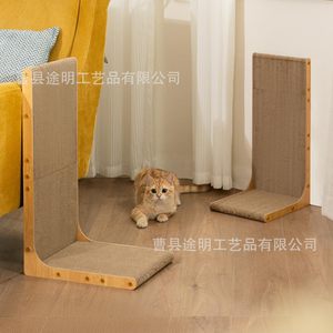เสาข่วนแมวไม้รูปตัว L ขนาด 26x30x56 ซม. ทนทาน สำหรับแมวเลี้ยงในบ้าน - Product Image 3