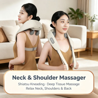 Masseur électrique pour le cou avec chaleur et massage Shiatsu, batterie intégrée pour une utilisation en voiture et à la maison, appareil de relaxation corporelle pour soulager la douleur