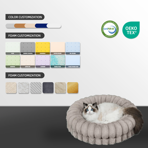 Cama ortopédica redonda personalizada de pana para perros, cama de espuma viscoelástica para perros y gatos, impermeable, lavable, extraíble, antideslizante, camas para mascotas de espuma viscoelástica - Product Image 5