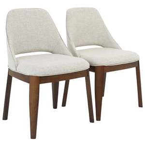 Modern Weston Dining Chair <b>Set</b> of 2 - Beige <b>Linen</b> for Living Room Bedroom Kitchen - Product Image 6