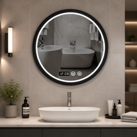 Miroir LED intelligent moderne pour salle de bain, étanche IP44, avec commande tactile, anti-buée, éclairage réglable, pour usage hôtelier