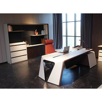 Bureau de direction moderne de luxe en cuir commercial haut de gamme au design unique