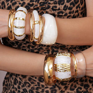 KAIMEI-Bracelet de Luxe en Résine à Vague Irrégulière Teinte en <span class=keywords><strong>Blanc</strong></span> Plaqué Or 18k, Nouveauté 2025 - Product Image 2