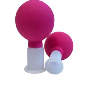 Jade Stone Ventouse VisageカッピンググラスAlat Pijat Wajahフェイシャルマッサージャーセット2 PVC + Jadeギフトボックスマッサージ真空カップ - Product Image 2