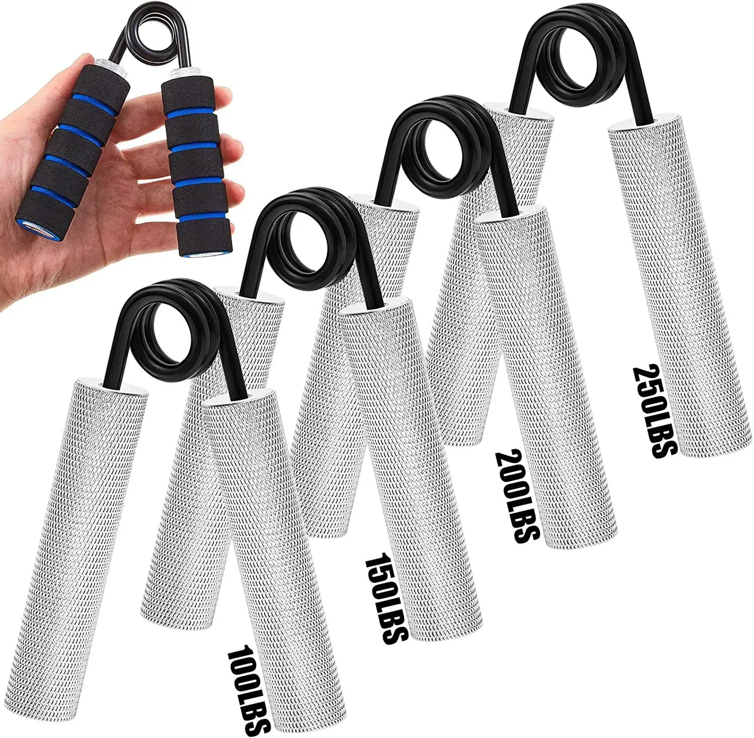 Wholesale Cross-border metal grip for men A type aluminum foam handle 100kg arm strength grip training hand gripper