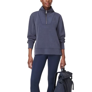 High Quality Custom Women's Breathable Knitted Fleece Crewneck Hoodie Zipper Casual Wholesale Activewear OEM/ODM Embroidered - Product Image 2