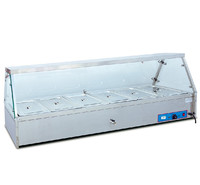 Bain-marie électrique pour buffet avec couvercle en verre, idéal pour la présentation et le maintien au chaud des aliments dans les restaurants et les cantines
