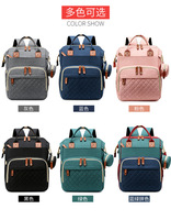 Lequeen Sac à Dos en Polyester Rayé avec Sangle de Poussette et Interface USB Personnalisé Nouveau Baby Care pour la Maternité