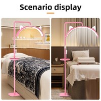 Lampe de beauté LED demi-lune à oreilles de chat de 28 pouces, lampe sur pied en U pour manucure, microblading, extensions de cils et tatouage