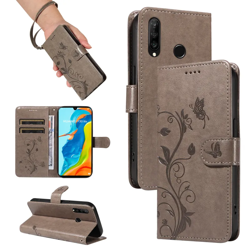 Custodie per Huawei Mate 60 Pro P30 in pelle Flip portafoglio cover per Y5 Y6 Y7 Y9 Psmart Case