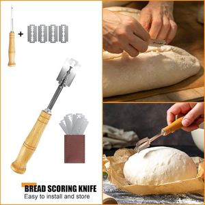 Juego de <span class=keywords><strong>2</strong></span> cestas redondas pequeñas para pan, con 5 compartimentos, para panadería, con diseño navideño, para máquina de masa, con cuchillo para pan y caja de almacenamiento. - Product Image 3
