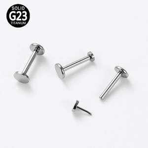 Astm F136 Implantat-Klasse Titan Piercing drahtloser Schmuck interner Push <span class=keywords><strong>Pin</strong></span> Trinkknopf Oberteil Labret-Stift-Ohrringe - Product Image 3