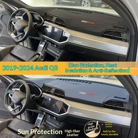 Tapis de sol en cuir anti-UV pour console centrale et tableau de bord Audi Q3 2019-2024 (MQ-669) - Isolation thermique et anti-éblouissement pour voiture